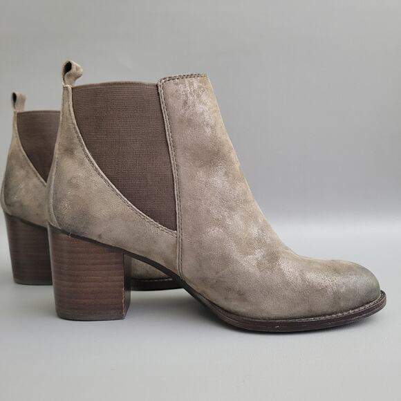 Sofft Women's Welling Boot Size 9.5 Chelsea Block Heel Brown Shimmer Pull On - Picture 2 of 11